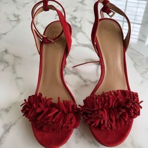 Banana Republic Red Suede Sandals 8.5